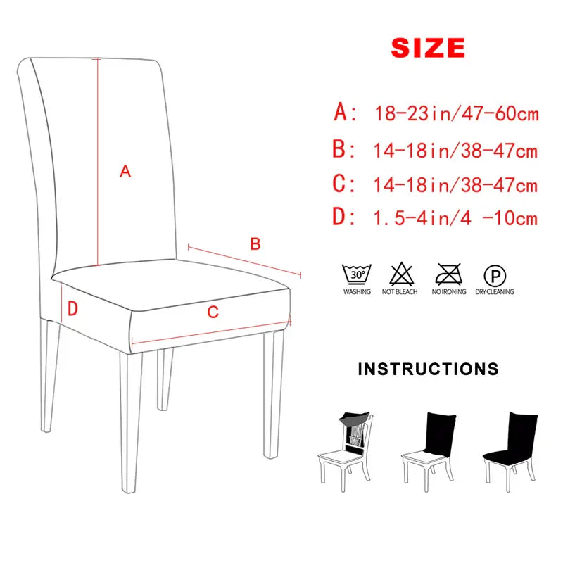 Geometric Pattern Stretch Chair Cover for Parties (1pc)