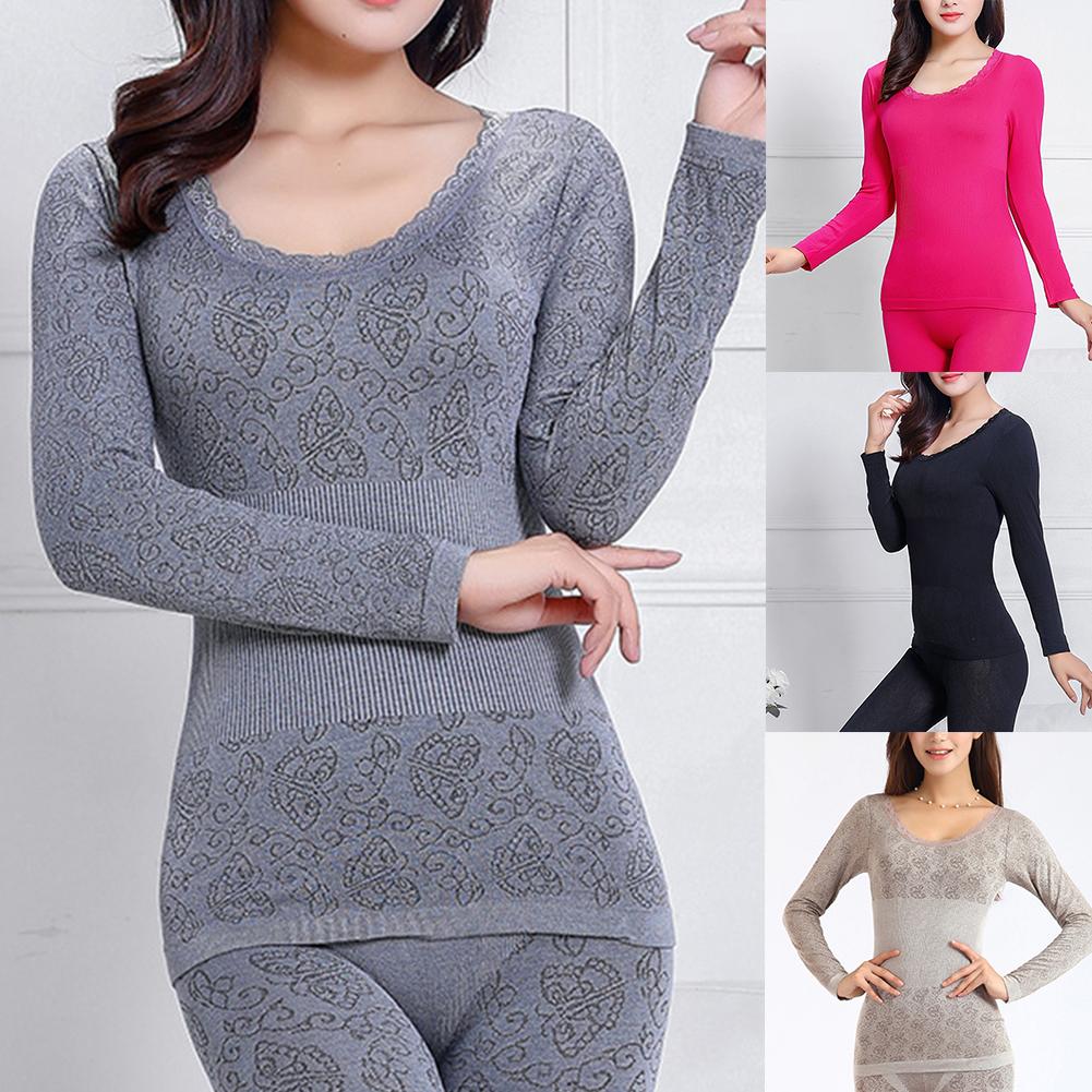 Women's Lace Thermal Underwear Set