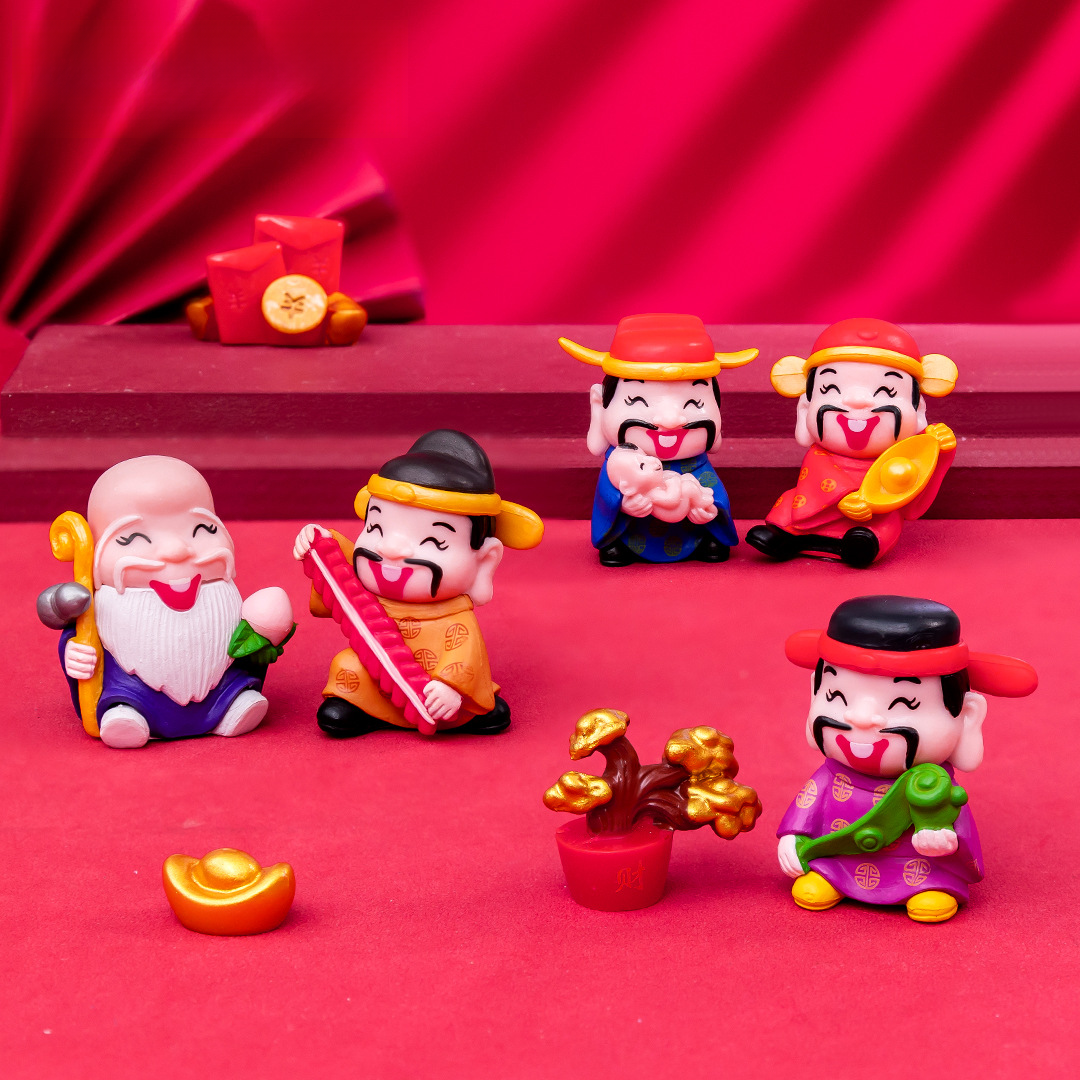 DIY Miniature New Year Fortune God Decoration Accessory