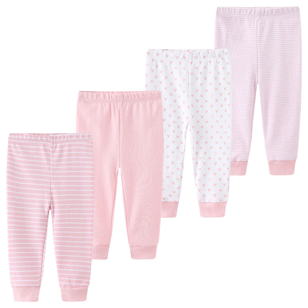 Kiddiezoom Baby Breathable Cotton Cuffed Pants Set