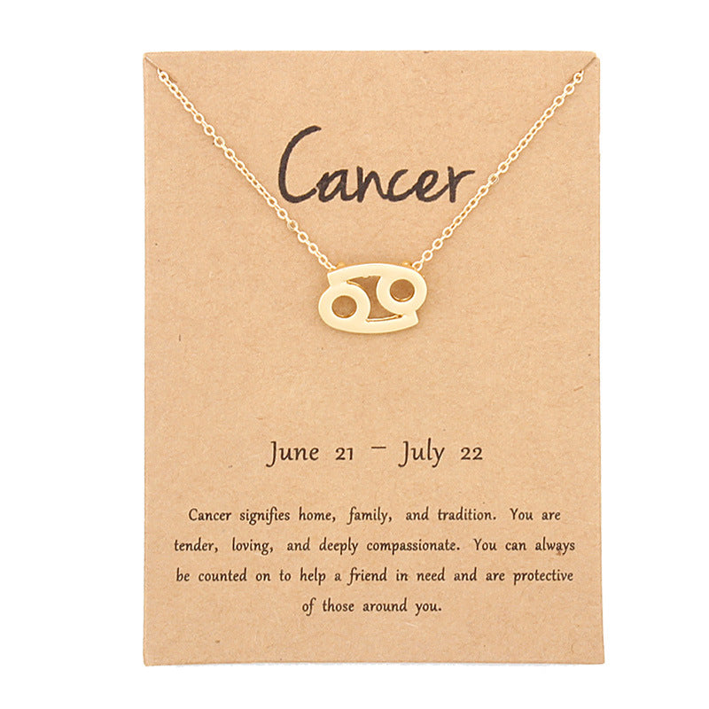 Zodiac Alloy Pendant Necklace Wholesale Christmas Gift