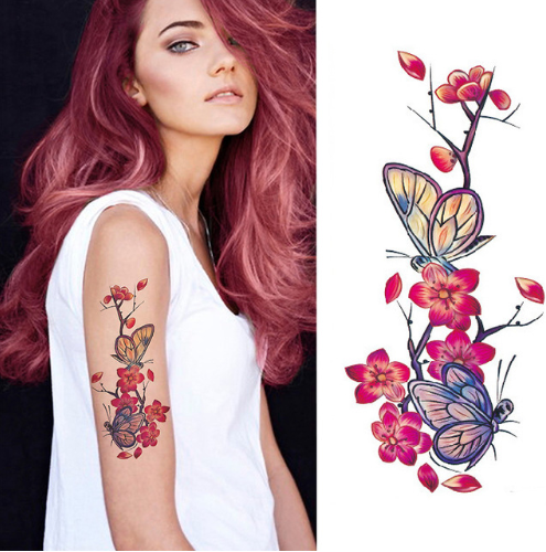 Flower Tattoo Stickers - Plum Blossom Design