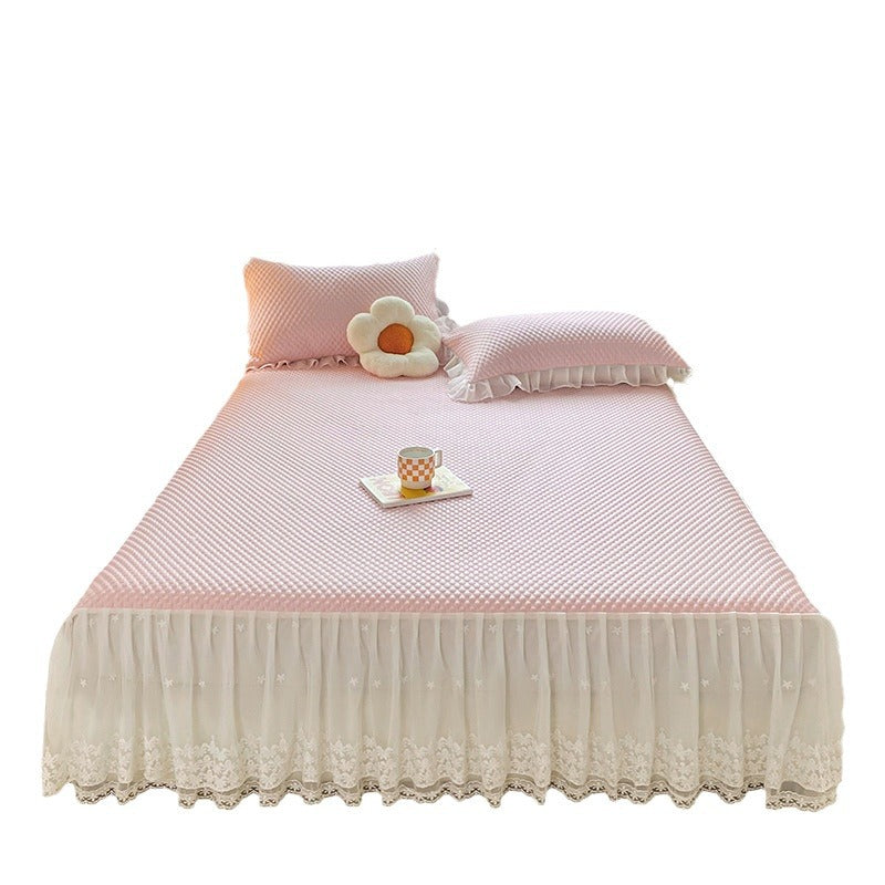 Solid Color 3D Ice Silk Bedding Set for Summer (3 Pieces)
