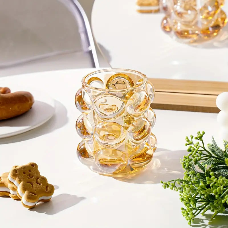 Glass Storage Cup with Crystal Beads