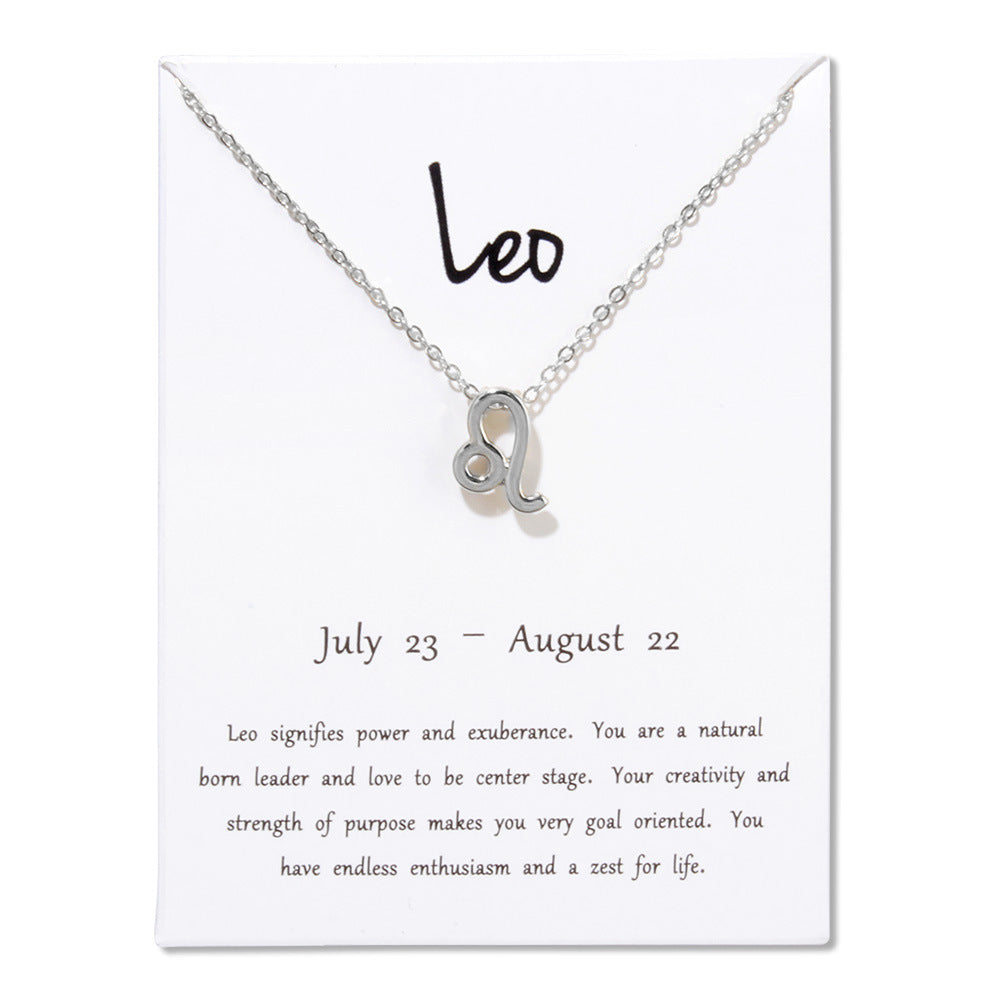 Zodiac Alloy Pendant Necklace Wholesale Christmas Gift