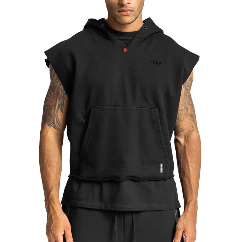 Men's Sleeveless Hooded Sports Top with Pockets - product image 2