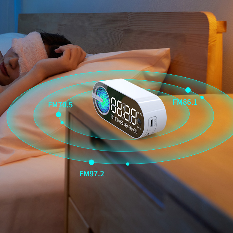 Bluetooth Alarm Clock Speaker with FM Subwoofer Portable