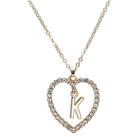 Crystal Heart Letter Necklace - product image 26