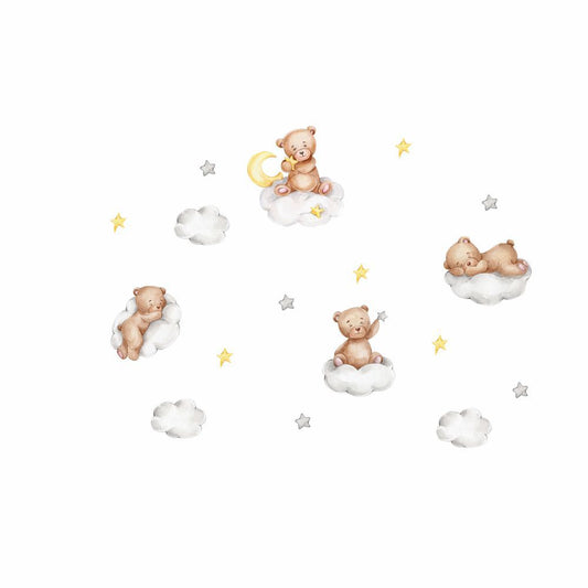Bear on Clouds Wall Stickers for Children's Room Decor