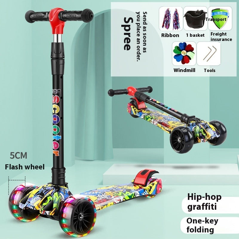 Kids Foldable Flash Wheel Scooter