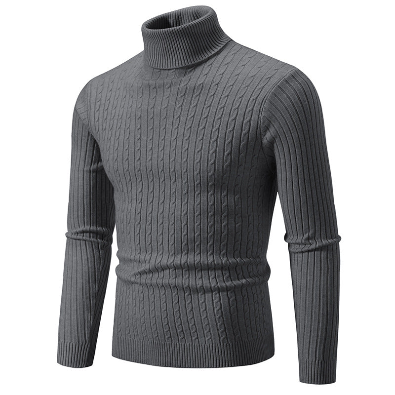 Men's Casual High Collar Pullover Sweater