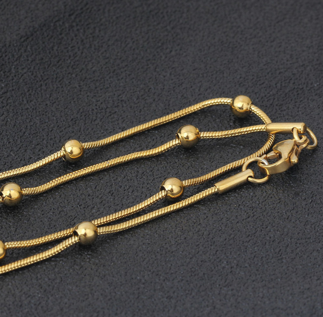Gold Beaded Snake Chain - product image 4