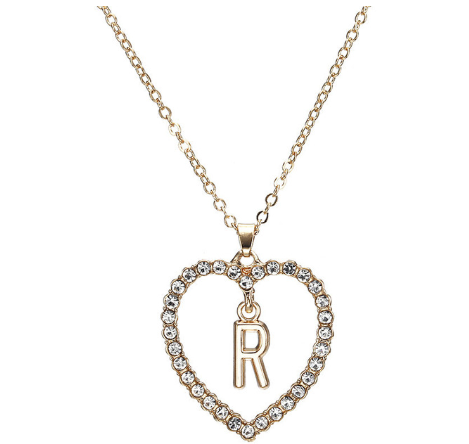 Crystal Heart Letter Necklace - product image 24