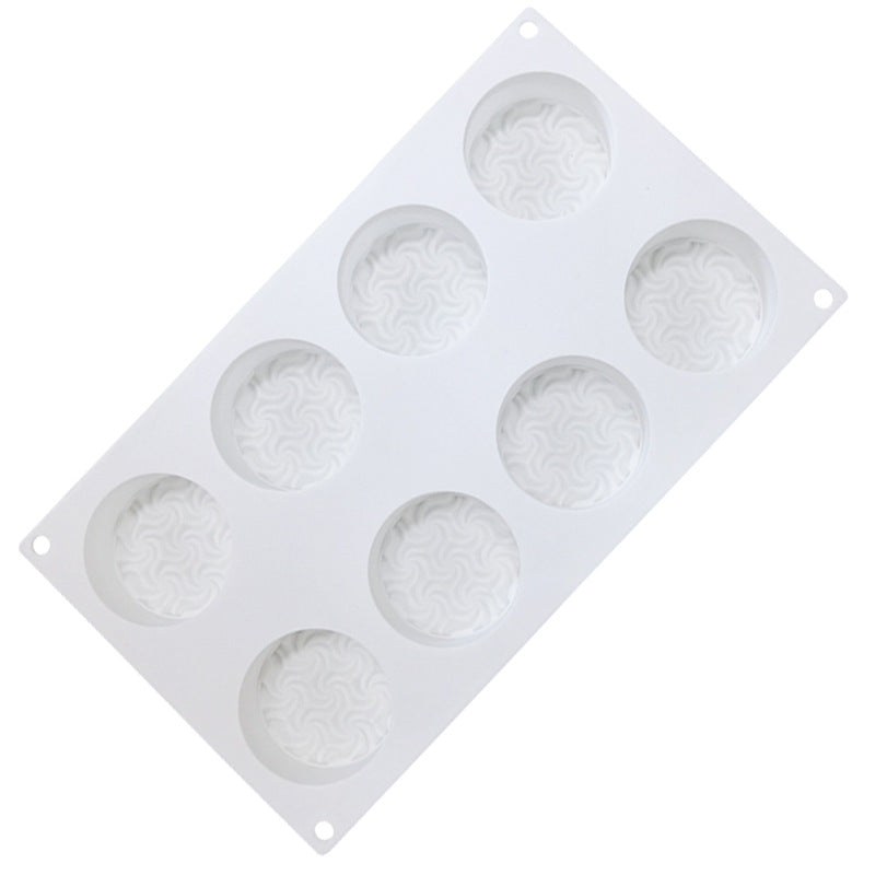8-Cavity Spiral Silicone Mousse Cake Mold for Baking