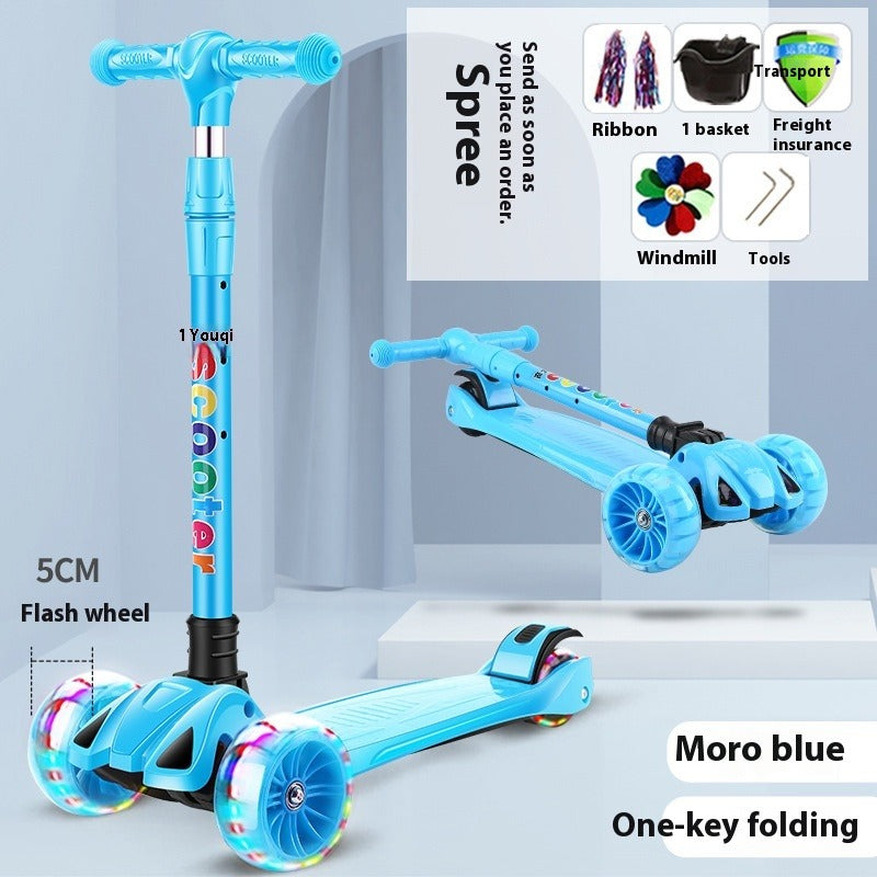 Kids Foldable Flash Wheel Scooter