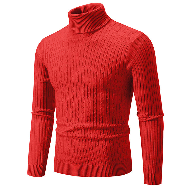 Men's Casual High Collar Pullover Sweater