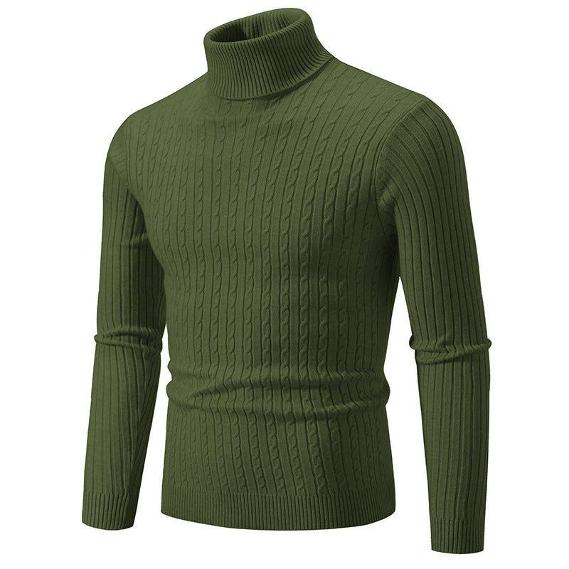 Men's Casual High Collar Pullover Sweater