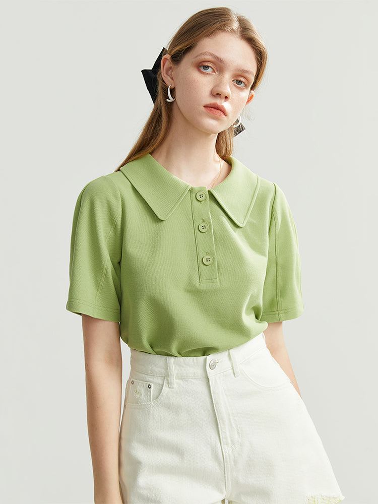 Women's Loose Cotton Polo T-Shirt