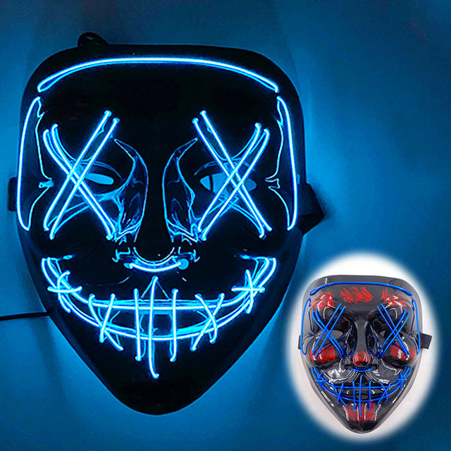 LED Neon Halloween Mask for Cosplay Costume