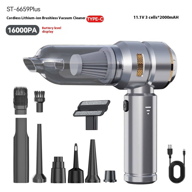 Mini Handheld Dual-Function Car Cleaner - Suction & Blowing