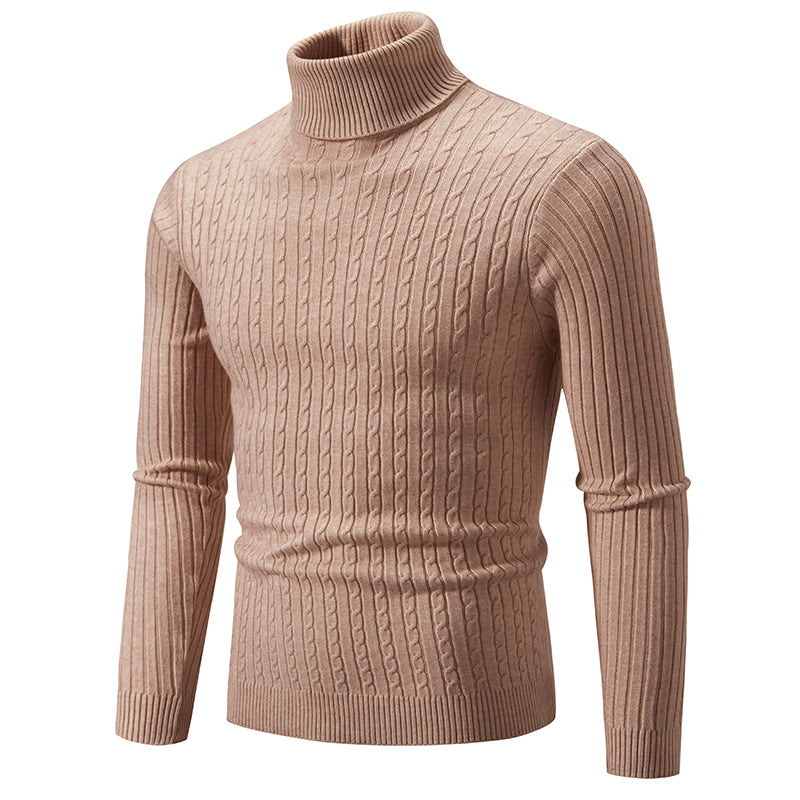 Men's Casual High Collar Pullover Sweater