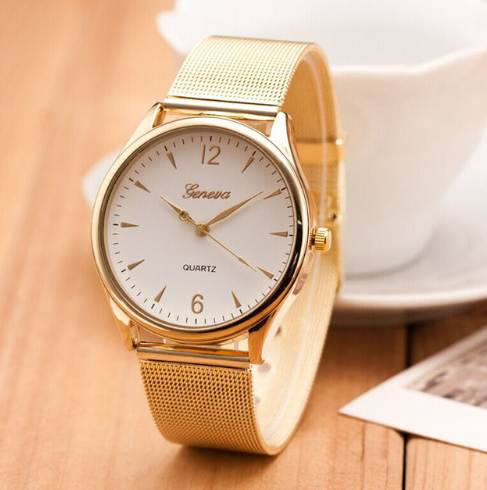 Geneva Gold Mesh Crystal Watch - product image 5