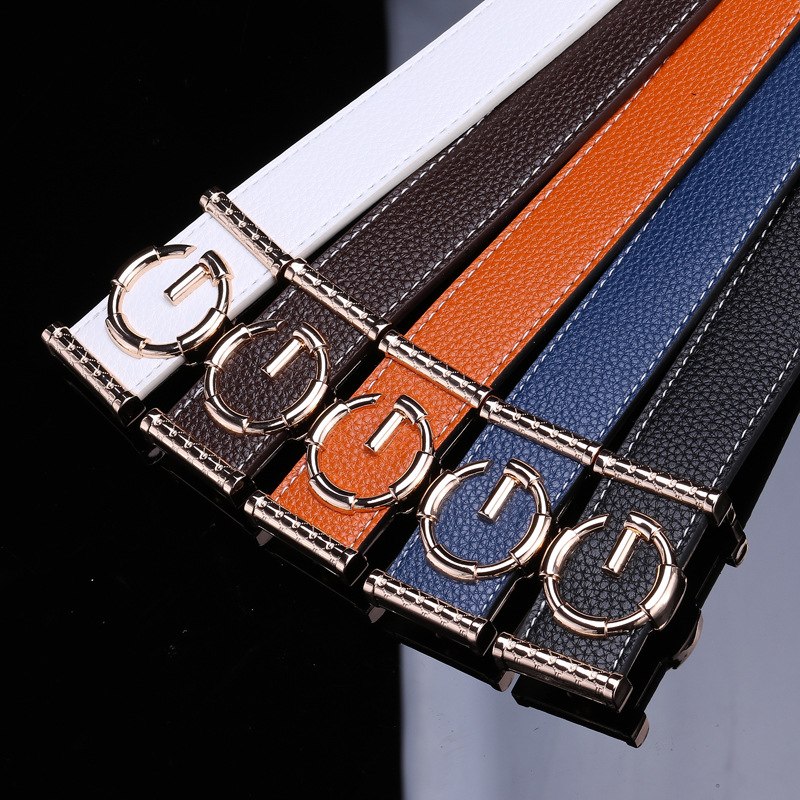Smooth Buckle Casual Men's Belt - Microfiber, Unisex
