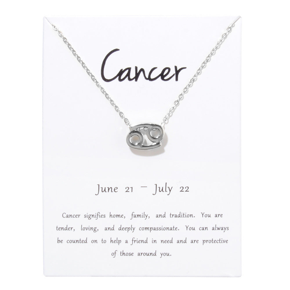Zodiac Alloy Pendant Necklace Wholesale Christmas Gift