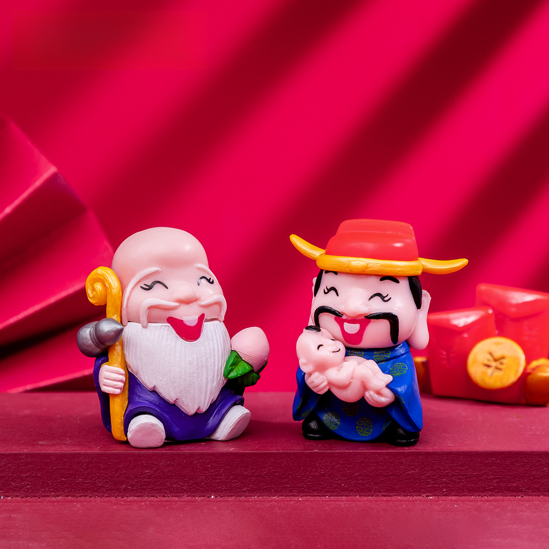 DIY Miniature New Year Fortune God Decoration Accessory