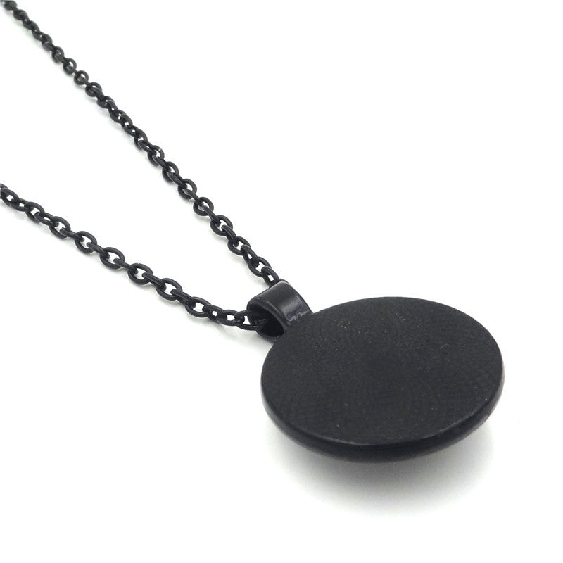 Vintage Clock Gem Pendant Necklace