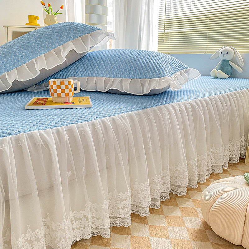 Solid Color 3D Ice Silk Bedding Set for Summer (3 Pieces)