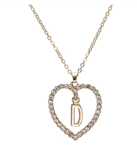 Crystal Heart Letter Necklace - product image 2