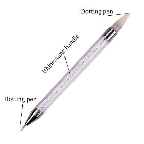 Dual-Head Nail Art Tool with Wax and Drill Tips
