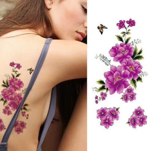 Flower Tattoo Stickers - Plum Blossom Design