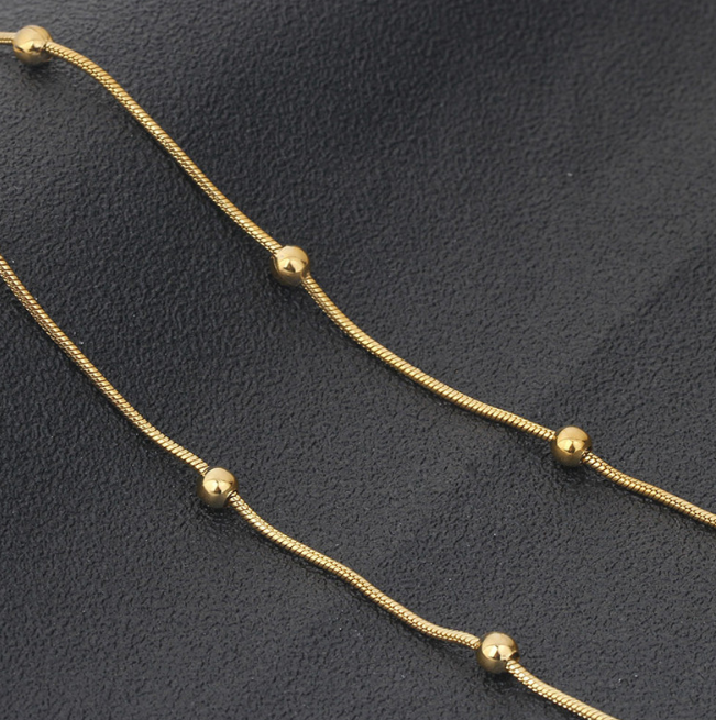 Gold Beaded Snake Chain - product image 6