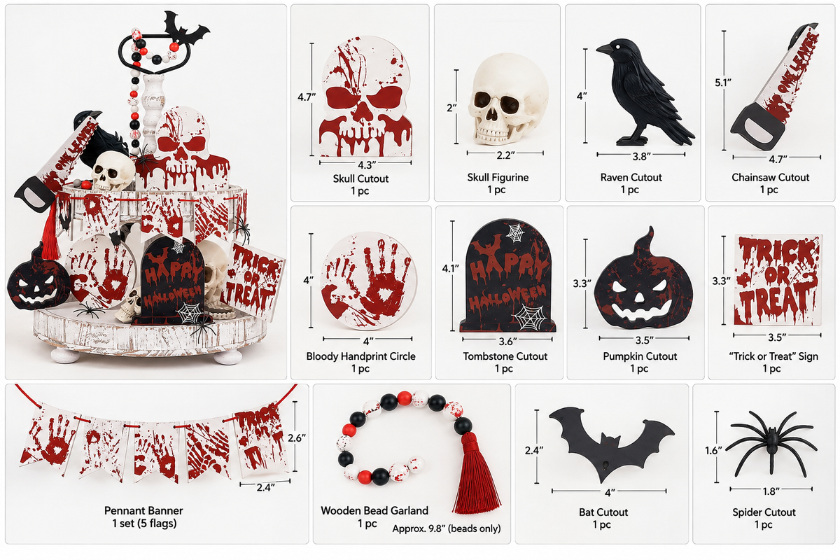 17-Piece Halloween Tiered Tray Decor Set - product image 2